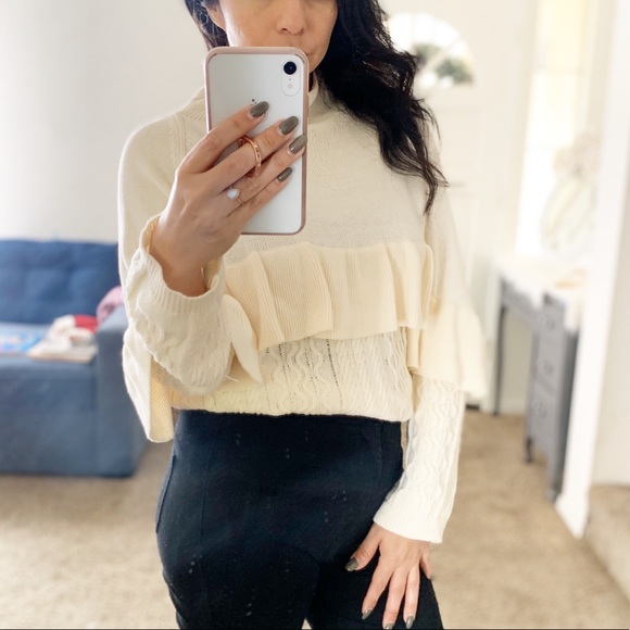 Project Naadam Mock Turtleneck Ruffle Sweater - Picture 2 of 7